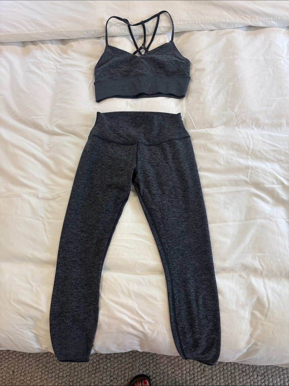 Alo Yoga space dye leggings & bra matching set